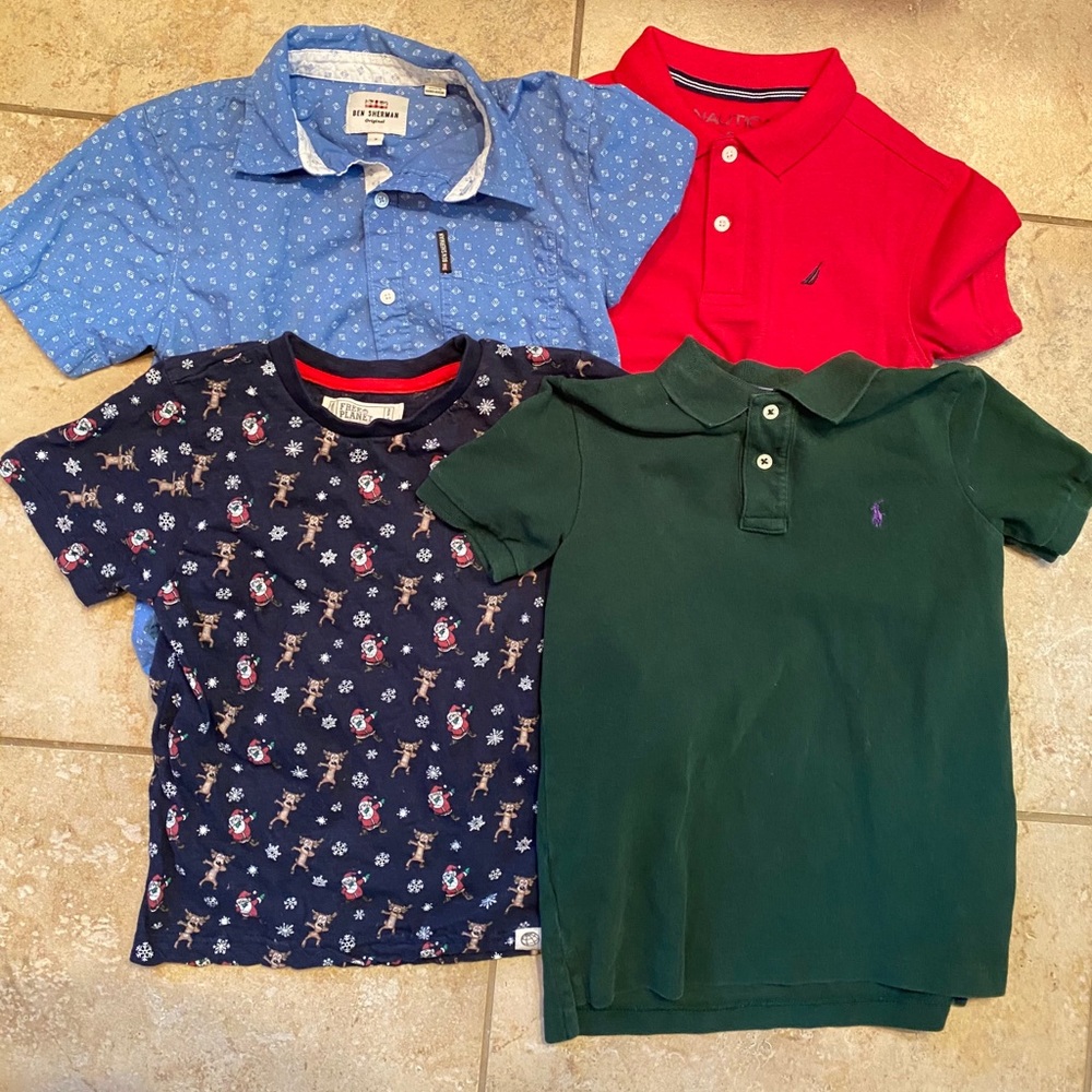 Lot of size 7 boys short sleeve shirts